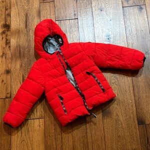 Red Hooded Puffer Jacket